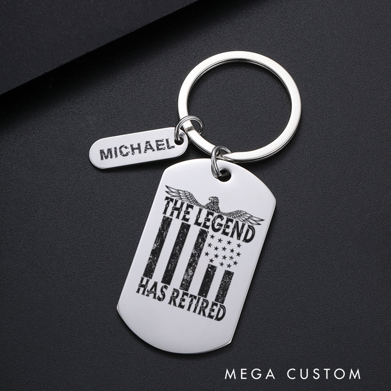 Personalized Police Officers Engraved Keychain the Legend Has Retired Keychain Appreciation Gift for Police Officers