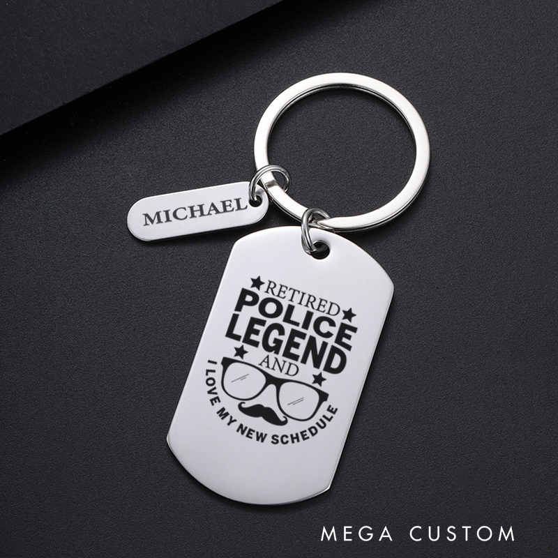 Personalized Police Officers Engraved Keychain Retired Police Legend Keychain Appreciation Gift for Police Officers