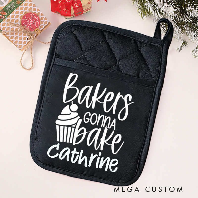 Personalized Bakers Gonna Bake Pot Holders Custom Cake Potholder with Name Gift Baking Lovers Gift Baker Gift