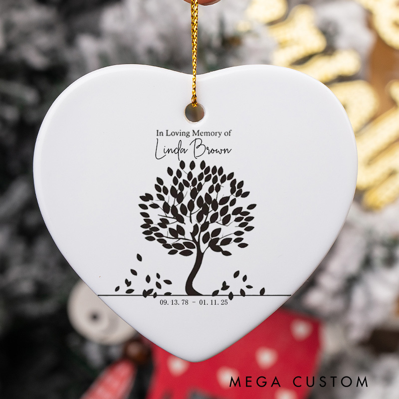 Personalized Memorial Ornament in Loving Memory Sympathy Gift for Loss of Loved One Family Loss Ornament Christmas Remembrance