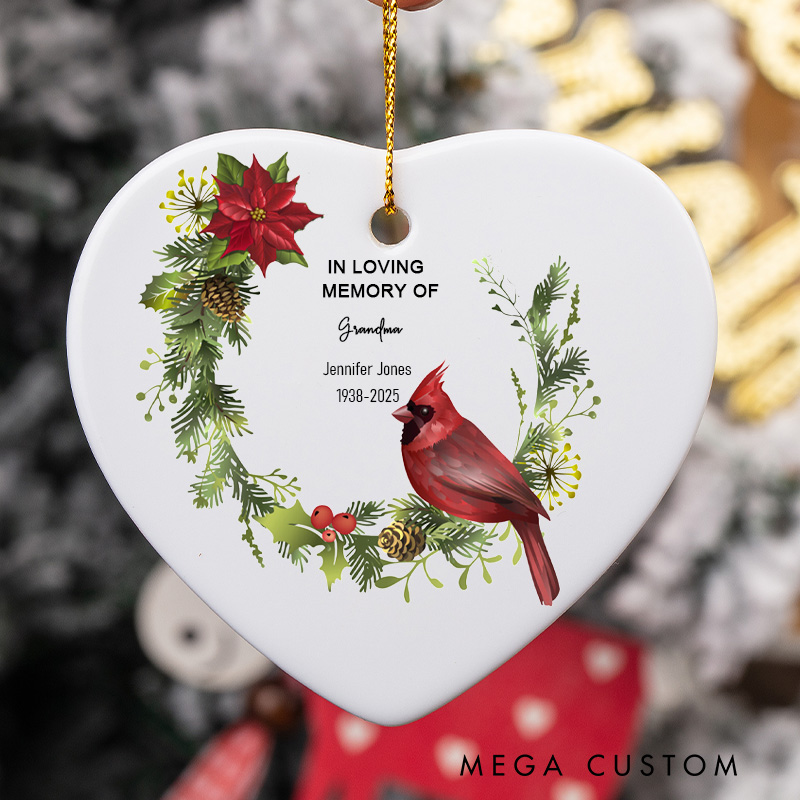 Personalized Ceramic Memorial Ornament in Memory of Christmas Ornament for Loss of Loved One Sign Christmas Remembrance Sympathy Gift