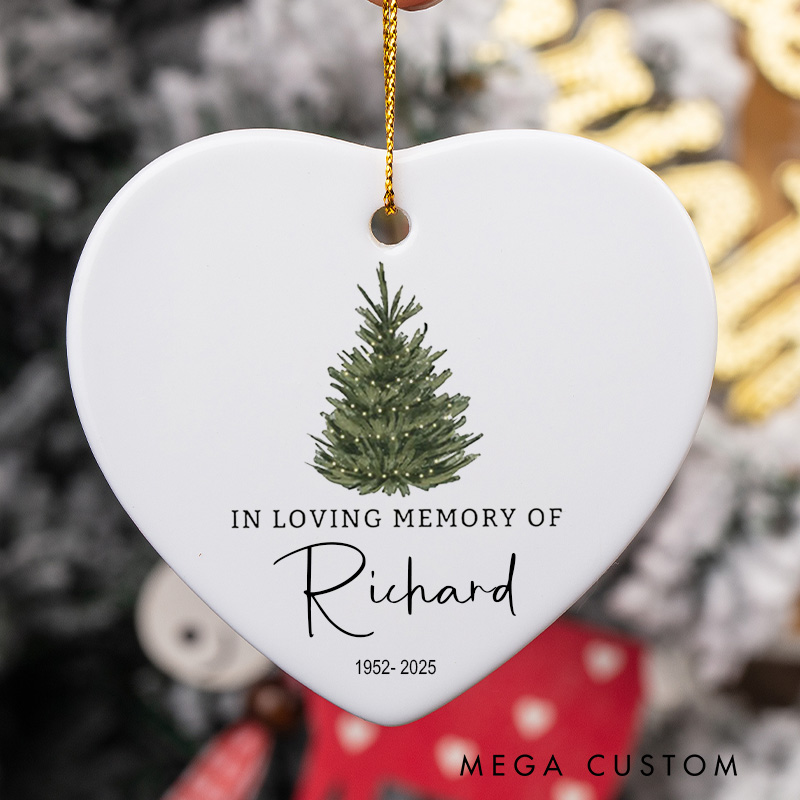 Personalized Memorial Minimalist Ornament in Loving Memory Keepsake Thoughtful Remembrance Gift Sympathy Ornament Bereavement Gift