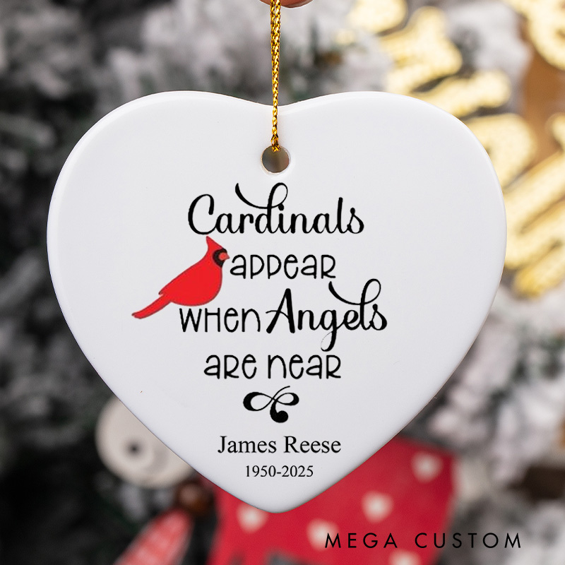 Personalized Cardinal Christmas Ornament Memorial Ornament for Loss of Loved One Red Cardinal Bereavement Gifts Christmas Remembrance