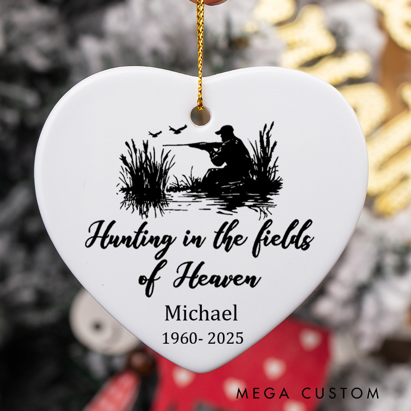 Personalized Duck Hunting Memorial Ornament Duck Hunting Christmas Ornament Bird Hunting in Heaven Sympathy Gift for Loss of Dad Grandpa Loved One
