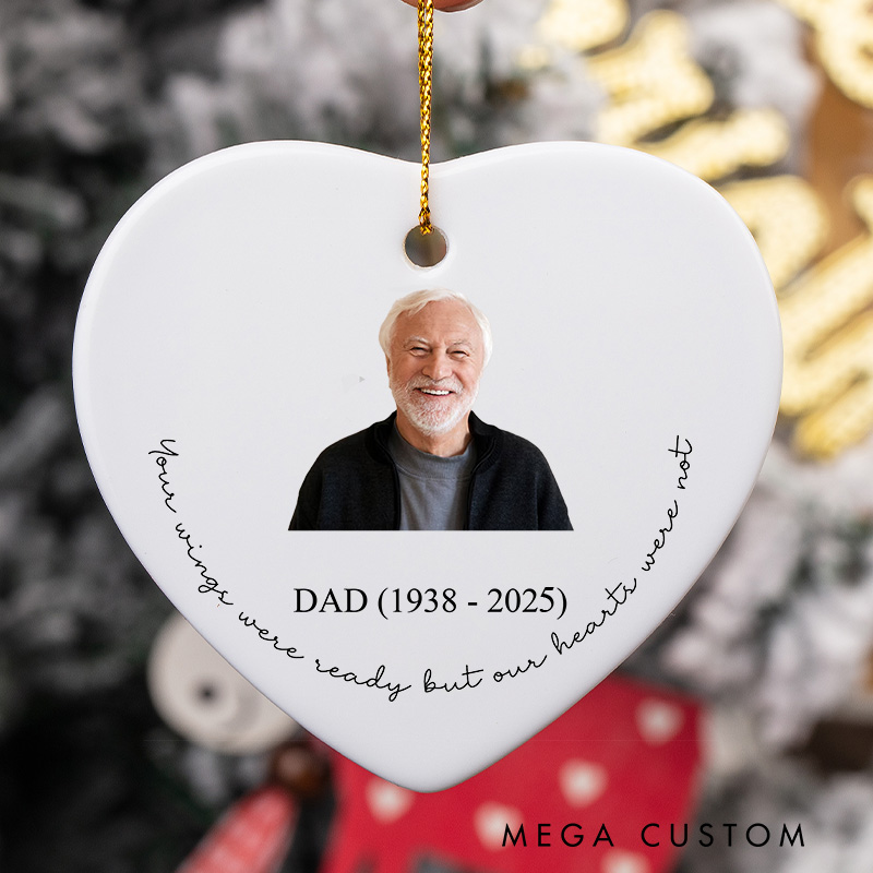Personalized Memorial Ceramic Ornament Custom Photo Christmas Ornament Sympathy Gift for Loss of Loved One Condolence Remembrance Gift