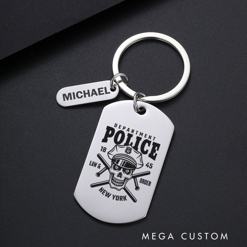 Personalized Police Officers Engraved Keychain Department Police Law Order Keychain Appreciation Gift for Police Officers
