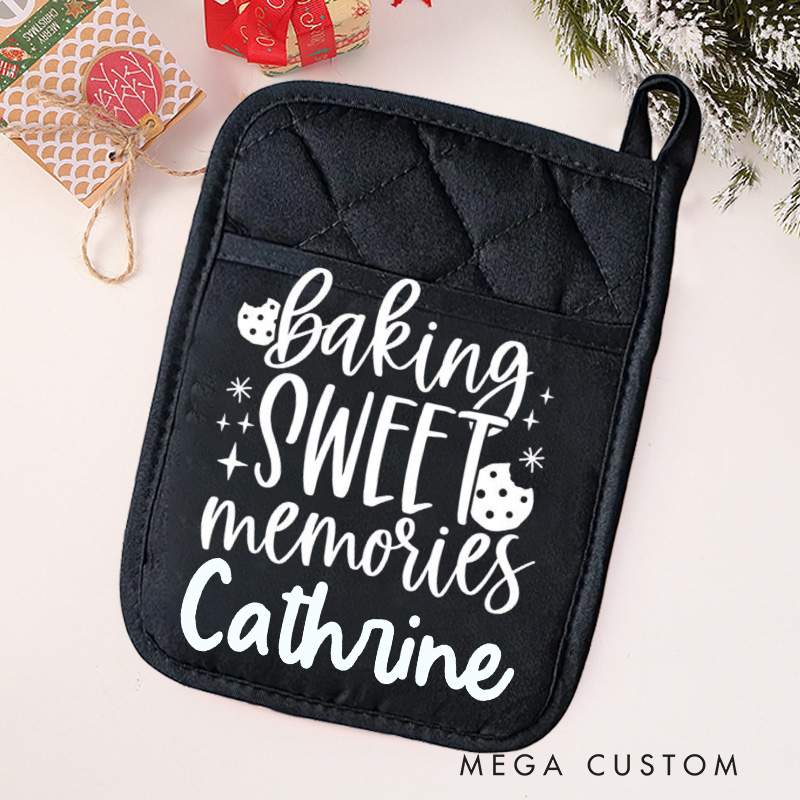 Personalized Baking Sweet Memories Pot Holders Custom Cookies Potholder with Name Baking Lovers Gift Baker Gift