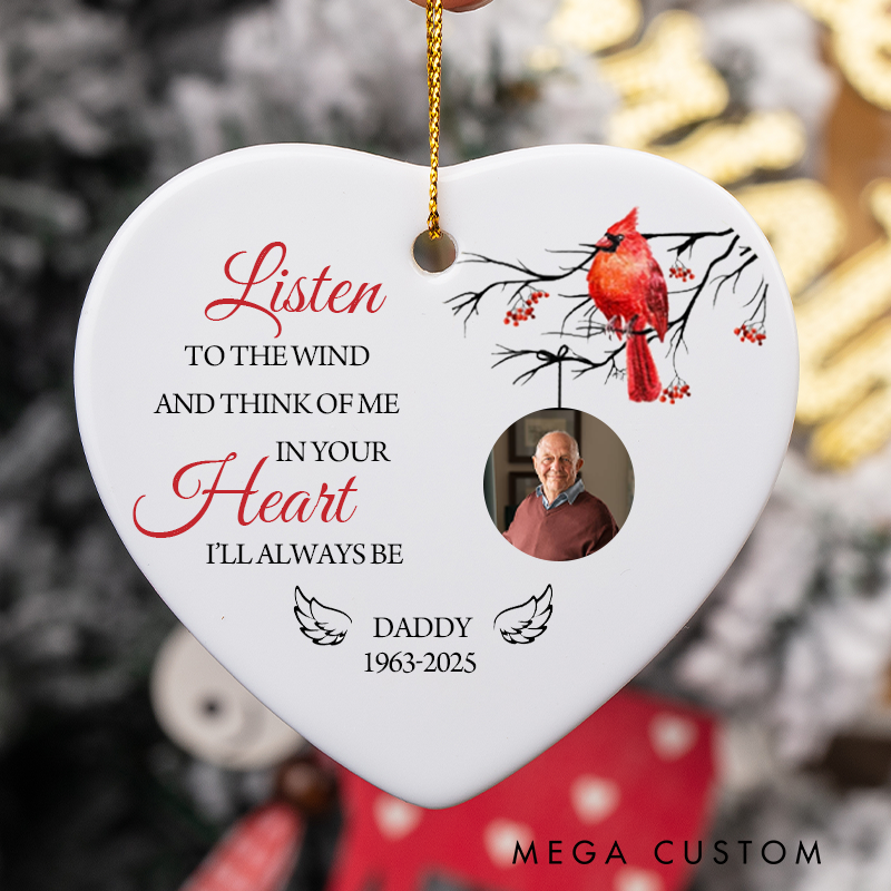 Personalized Photo Memorial Ornament Custom in Loving Memory Ornament Keepsake for Loss of Loved One Christmas Remembrance Condolence Gifts