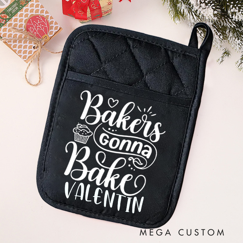 Personalized Bakers Gonna Bake Pot Holders Custom Cupcake Baking Potholder with Name Baking Lovers Gift for Baker Gift Christmas Gift