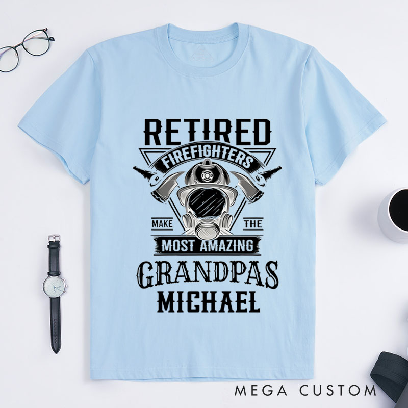 Personalized Firefighter T-Shirts Amazing Grandpa Firefighter Fashion Design T-Shirts