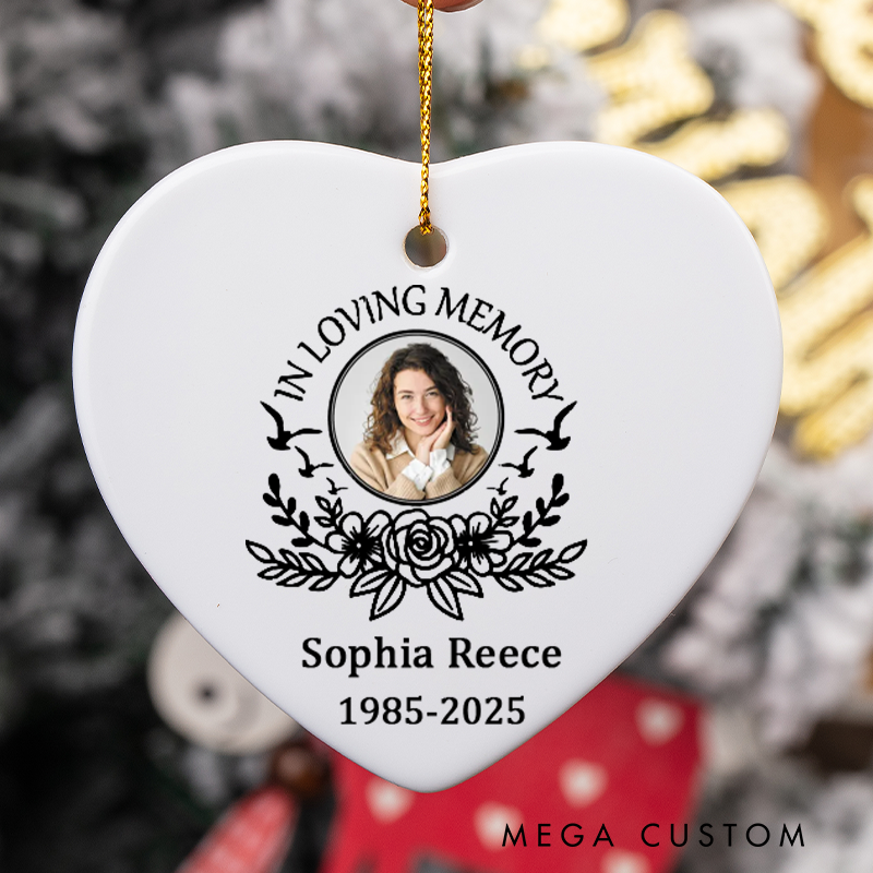 Personalized Photo Memorial Ornament in Loving Memory of Gift Bereavement Gift Christmas Ornament for Loss of Loved One Sympathy Gifts
