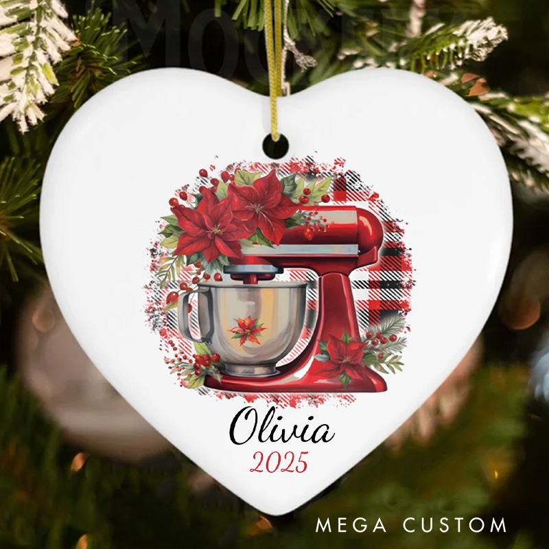 Personalized Baking Mixer Christmas Ornament Chefs Baking Ornament with Name Xmas Tree Ornament Baker 2025 Christmas Gift Baking Lover Gift