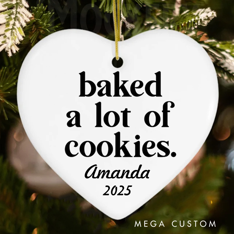 Personalized Baked A Lot of Cookies Christmas Ornament Cookie Queen Ornament with Name Xmas Tree Decor for Baker 2025 Christmas Gift Baking Lover Gift
