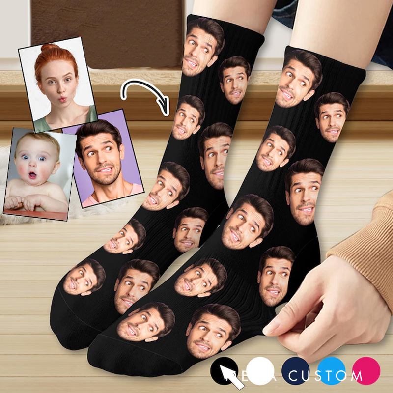 Personalized Baby Face Socks Funny Photo Socks Stocking Stuffer Unique Gift for Him or Her