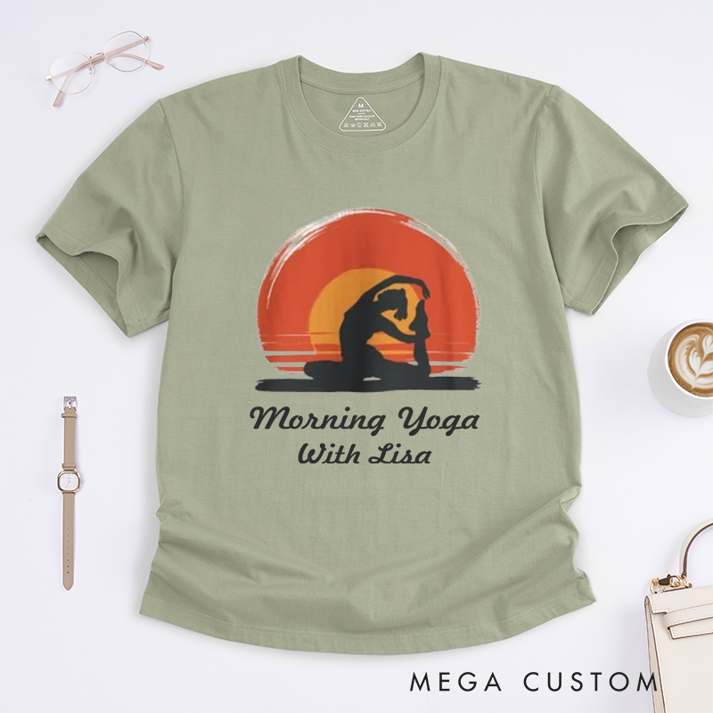 Personalized Morning Yoga T-Shirt Good Morning Yoga T-Shirt Sunrise T-Shirt Yoga Lovers Yoga Instructor Yoga Gift