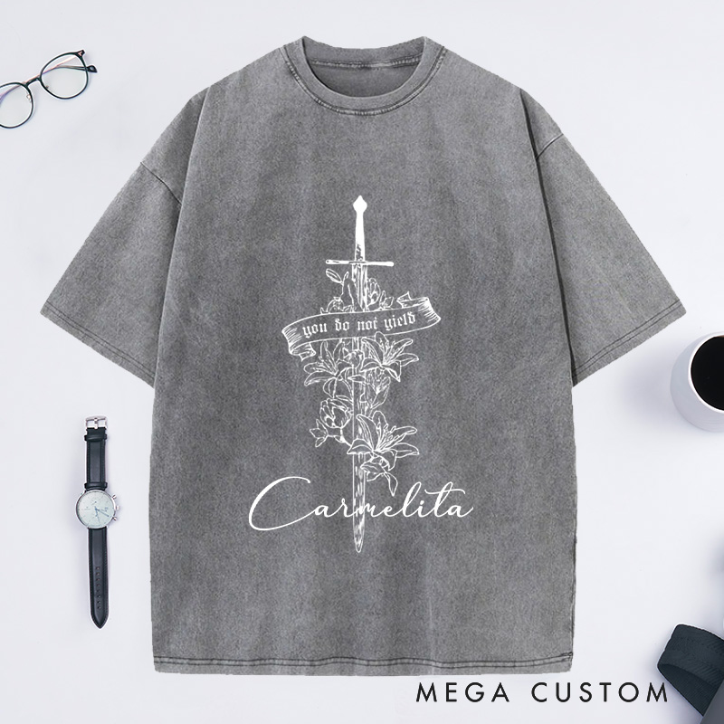 Personalized You Do Not Yield Inspired Washed T-Shirts Reading Shirt Bookish Shirt Gift Fantasy Reading Gift Tee Book Lover Gift