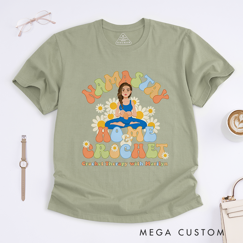 Personalized Namastay Home Yoga T-Shirt Yoga Gift for Mom and Grandma Yoga Lover T-Shirt