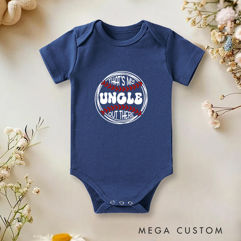 Personalized That's My Uncle Out There Celebrating Support for Sports-Loving Uncles Baby Onesie