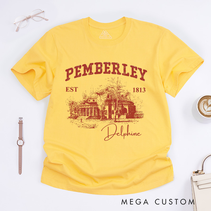 Personalized Pemberley Light Academia Classic T-Shirts Literature Literary Book Shirt Librarian Tee Book Lover Shirt Bookish Reading Bibliophile Gift