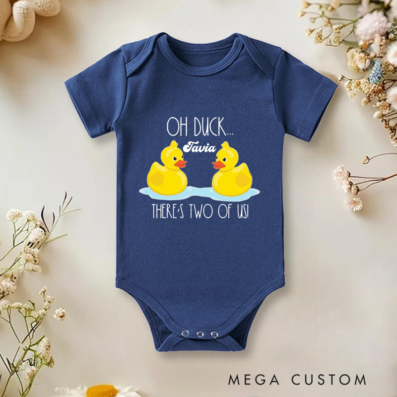 Personalized Oh Duck... There's Two of Us! Cute and Playful Twin Baby Onesie