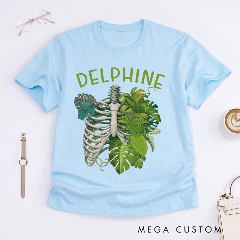 Personalized Skeleton Plant Classic T-Shirts Plant Lover Shirt Plant Lover Gift Monstera Tee Plant Graphic Shirt Garden Lover Gift