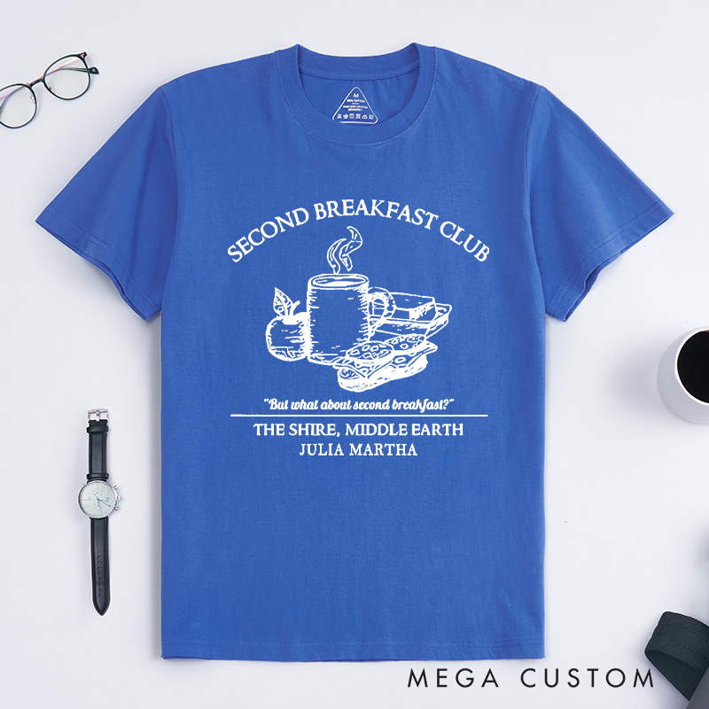 Personalized Second Breakfast Club Classic T-Shirts Literature Shirt Reading Shirt Bookish Tee Bookworm Customized Name Shirt Gift for Books Lover