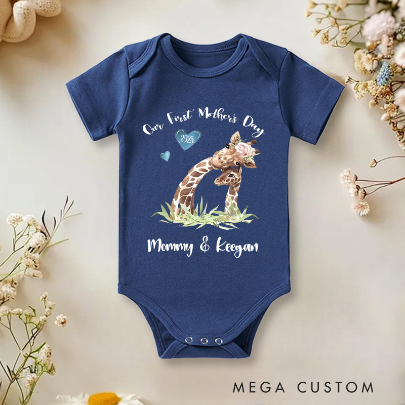 Personalized Our First Mother's Day Baby Onesie Baby Gift for New Mom