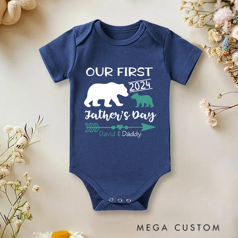 Personalized with Name and Year First Father's Day Gift from Baby