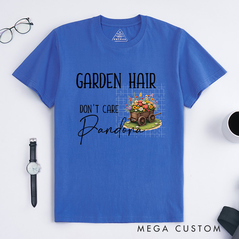 Personalized Garden Hair Don't Care Classic T-Shirts Plant Lover Shirt Plant Lover Gift Gardening Shirt Gardener Gift Garden Tee Shirt