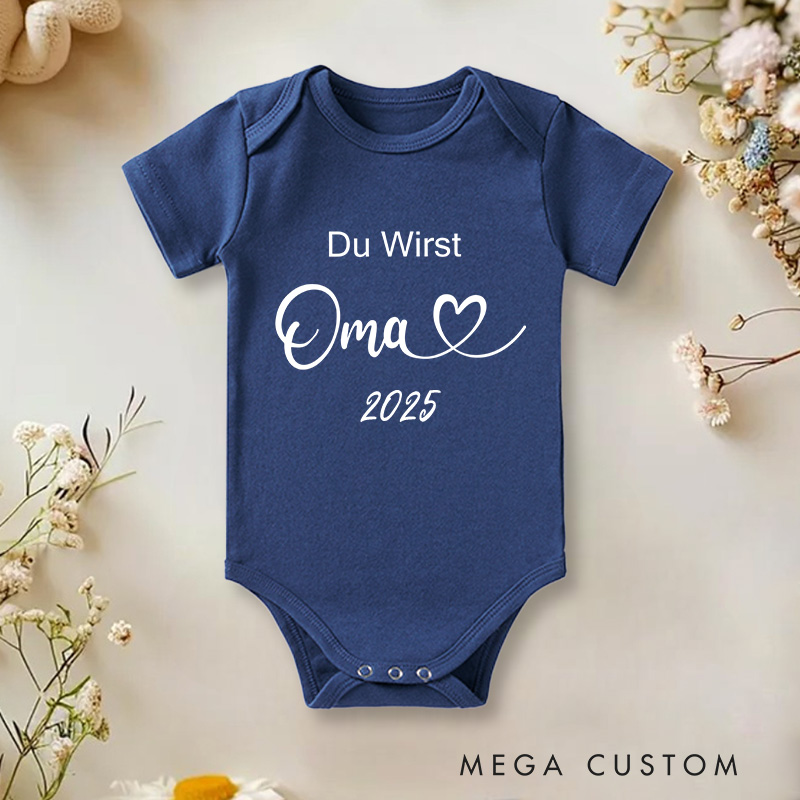 Personalized Du wirst Oma Baby Onesie New Baby Girl Boy Gift Pregnancy Announcement Gift