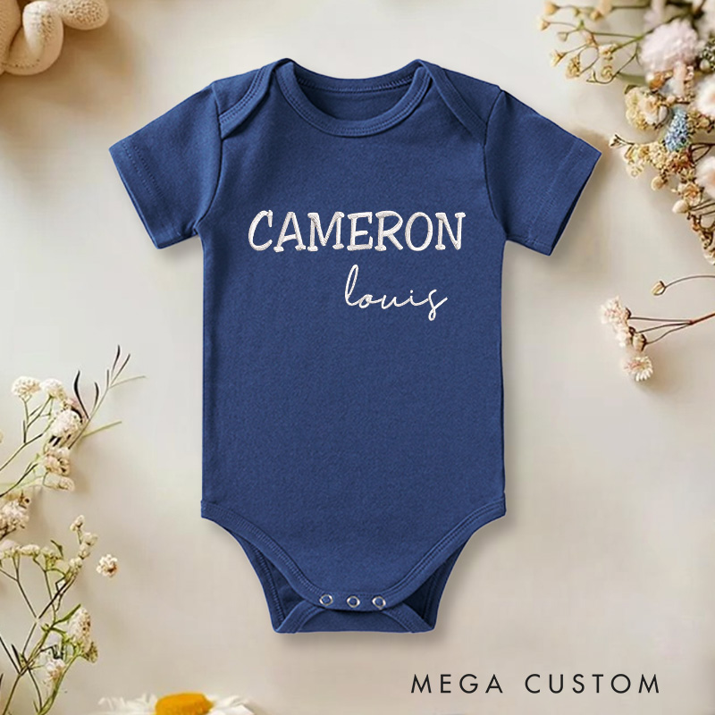 Personalized Embroidered Name Baby Onesie Gift for Babies Pregnancy Reveal Gift