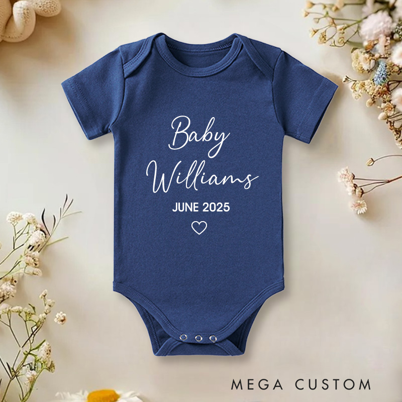 Personalized Embroidered Pregnancy Announcement Baby Onesie Baby Shower Gift