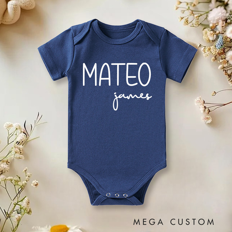Personalized Minimalist Name Style Baby Onesie Baby Shower Gift