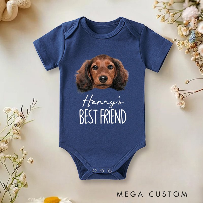 Personalized Best Friend Puppy Baby Onesie Funny Baby Gift