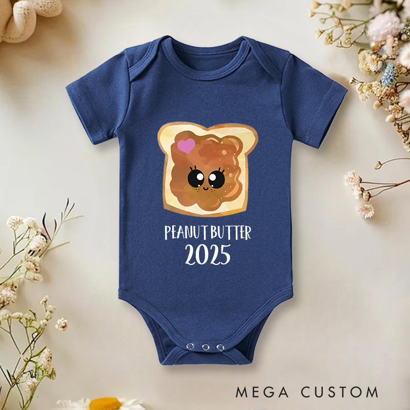 Personalized Peanut Butter and Jelly Baby Twin Onesie Funny Baby Gift