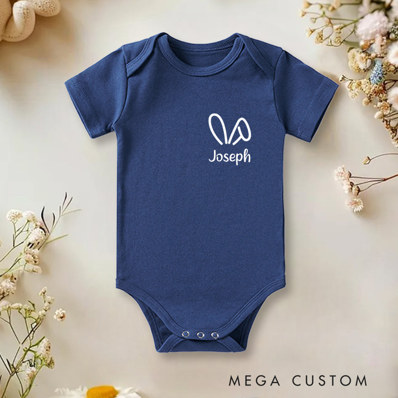 Personalized Bunny Homemade Rolls Cute Easter Inspired Design for Family and Kids Baby Onesie