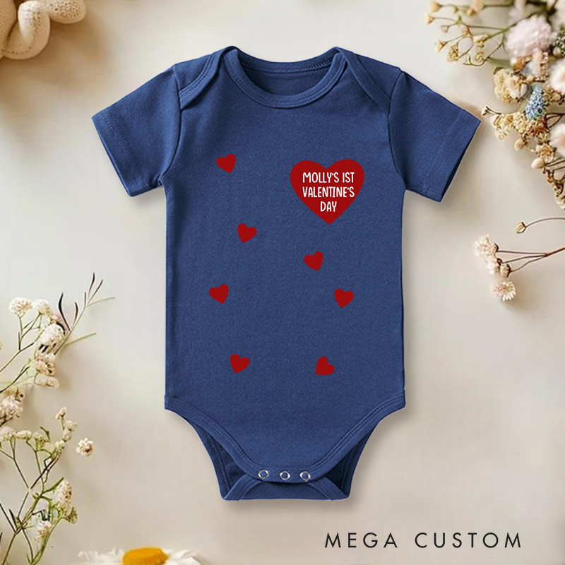 Personalized Someone’s First Valentine’s Day Adorable and Heartfelt Valentine Baby Onesie