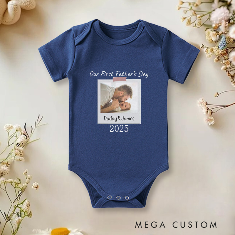 Personalized Our First Father’s Day Sweet and Memorable Baby Onesie