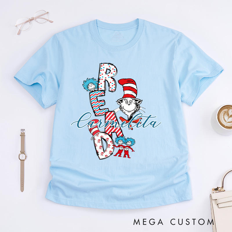 Personalized Trendy Read Classic T-Shirts Read Across America Shirt Funny Reading T Shirt Bookish Shirt Book Lover Gift for Reader