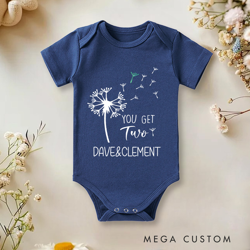Personalized Sometimes When You Wish for a Miracle You Get Two Heartfelt Twin Baby Onesie