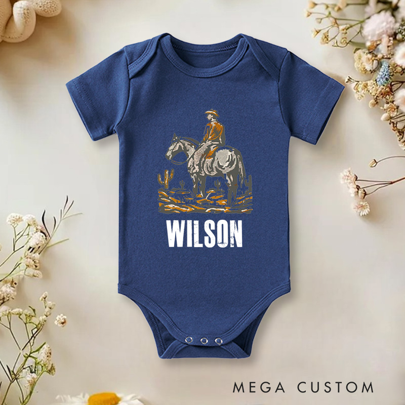 Personalized Cowboy Western Style Adventure Inspired Baby Gift Baby Onesie  