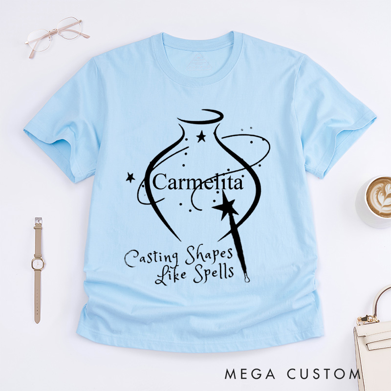 Personalized Casting Shapes Like Spells Classic T-Shirts Wizard Pottery Shirt Pottery Shirt Customized Name Shirt Gift for Pottery Lover