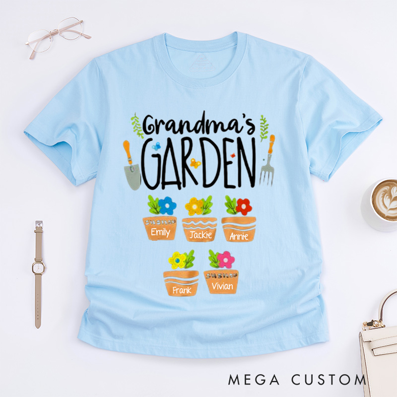 Personalized Grandma's Garden Classic T-shirts Grandma Gift Nana Shirt Oma Shirt Grandma Shirt Grandma Tee Gardening Gifts Mother's Day Gift