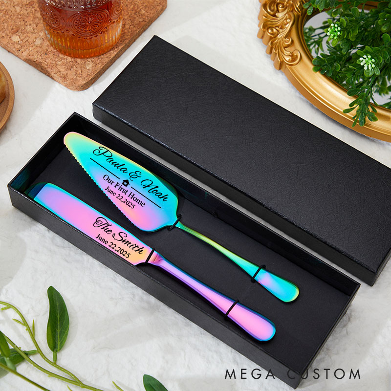 Personalized Cake Knife and Server Set Wedding Cake Knife Set Our First Home Gift Housewarming Gift New Home Dining Accessories