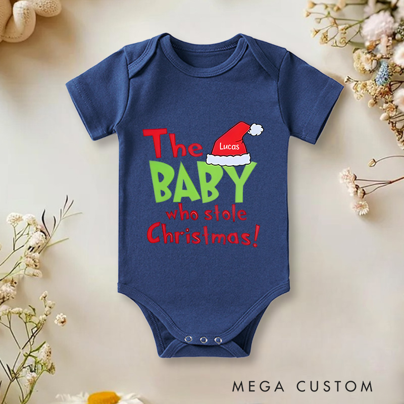 Personalized The Baby Who Stole Christmas Perfect for Celebrating Baby's First Christmas Baby Onesie