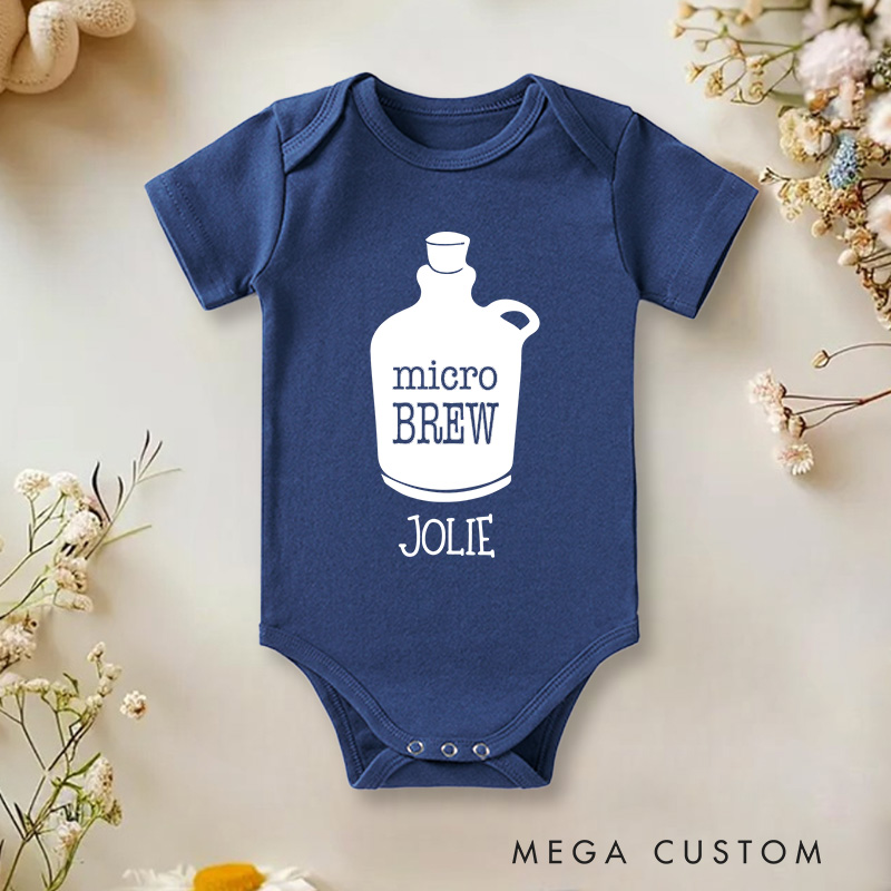 Personalized Micro Brew Funny Beer Baby Onesie Funny Baby Gift