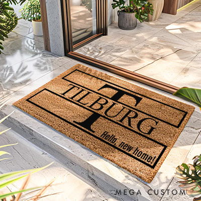 Personalized Monogram Welcome Doormat Custom Welcome Front Doormat Housewarming Gifts for Your New Home Closing Gift New Home Gift