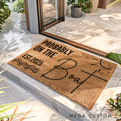 Personalized Nautical Welcome Doormat Home Doormat Custom Welcome Front Doormat Housewarming Gift for Boat Lovers Welcome Mat for Home Closing Gift