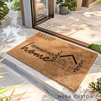 Personalized Hand Drawn Home Doormat Custom Family Door Mat New Home Gift Housewarming Wedding Gift for Couples First Home Gifts Christmas Gift