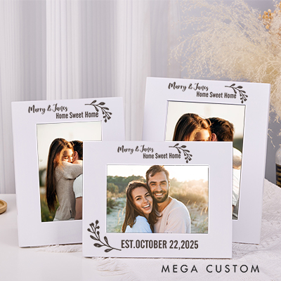 Personalized Wedding Photo Frame Custom Engraved Picture Frame Photo Frame Gift For Couples Home Sweet Home Gifts Anniversary Gift Home Decor